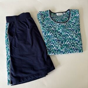 Women's Skort Set, Navy/Green, Small
